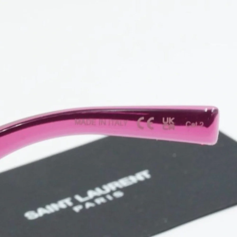 New! Saint Laurent Transparent Pink Sunglasses, SL553 003, Unisex, Authentic - Picture 10 of 12